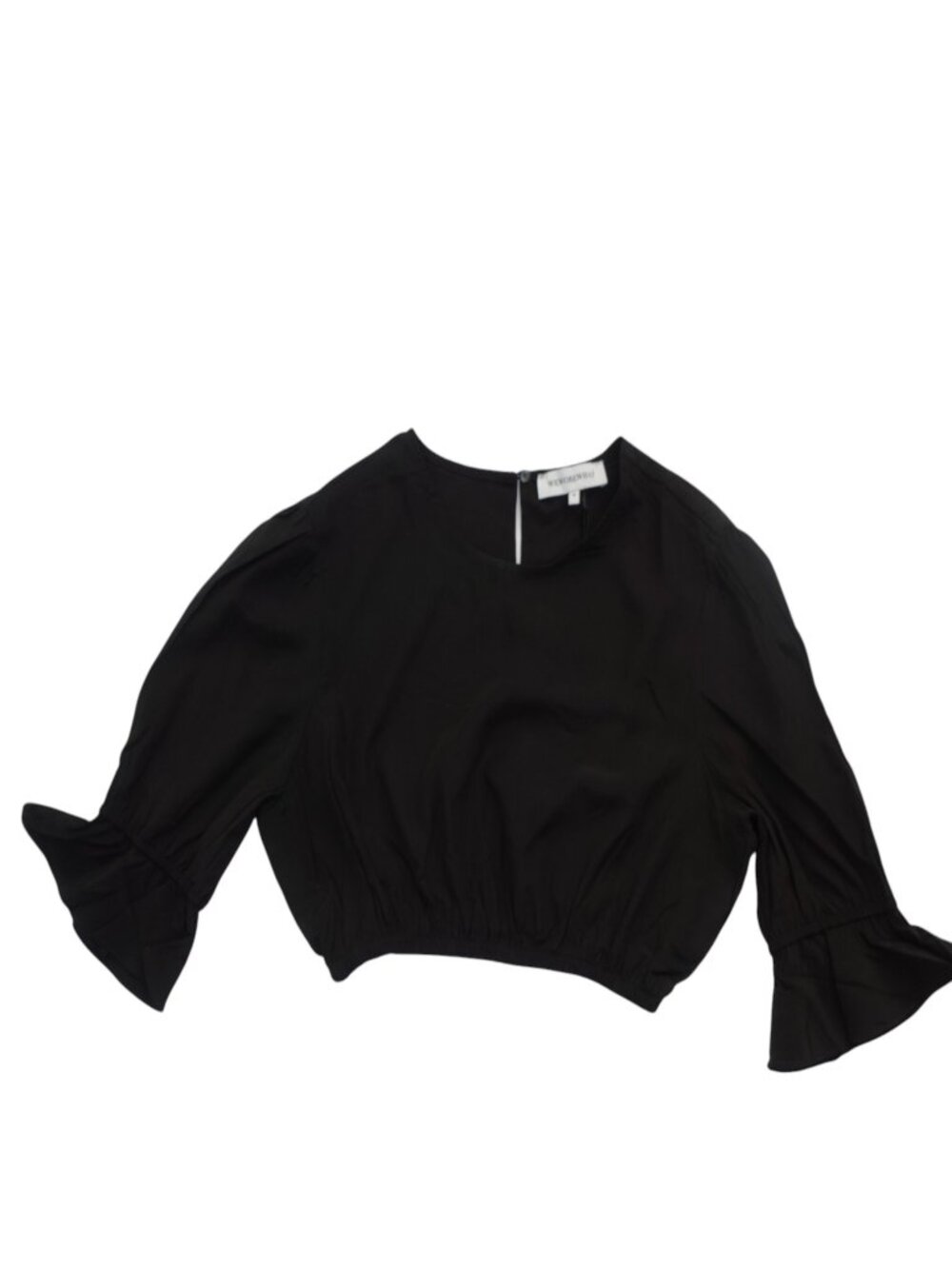 WeWoreWhat Black Crop Top scoop neck viscose blend Womens size M NWOT $49